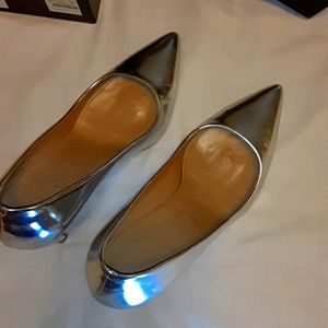Silver Leather Pumps